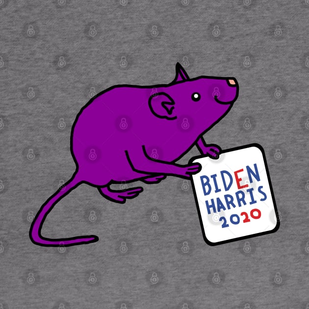 Small Rat with Biden Harris Sign by ellenhenryart